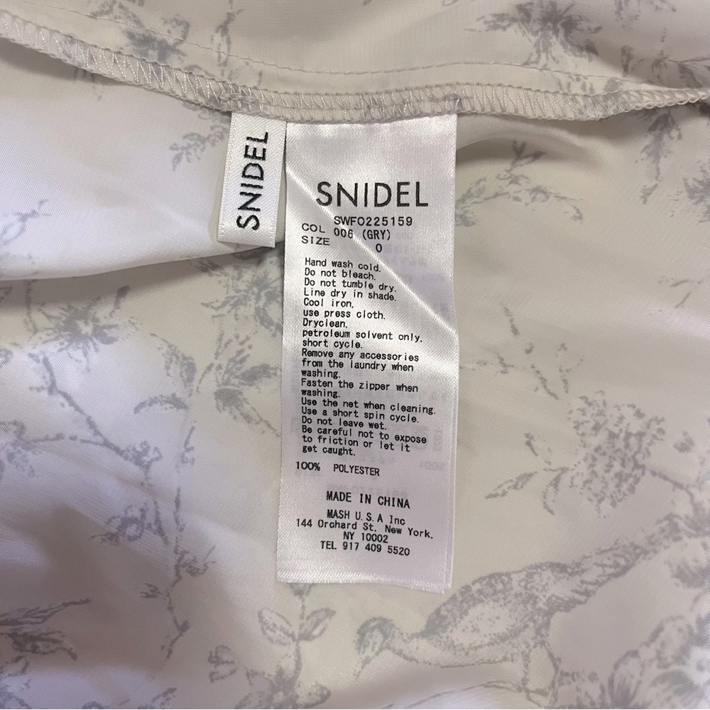 NWOT Snidel Frill Floral Bird Long Sleeve Elegant Feminine Ruffle Dress XS/S - Picture 8 of 16